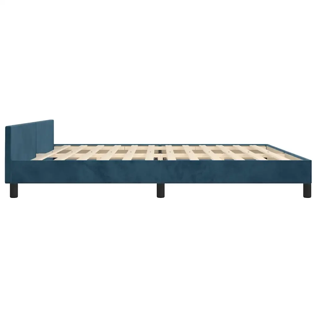Letto matrimoniale | Letto per adulti | Giroletto senza Materasso Blu Scuro 200x200 cm in Velluto - Image 7