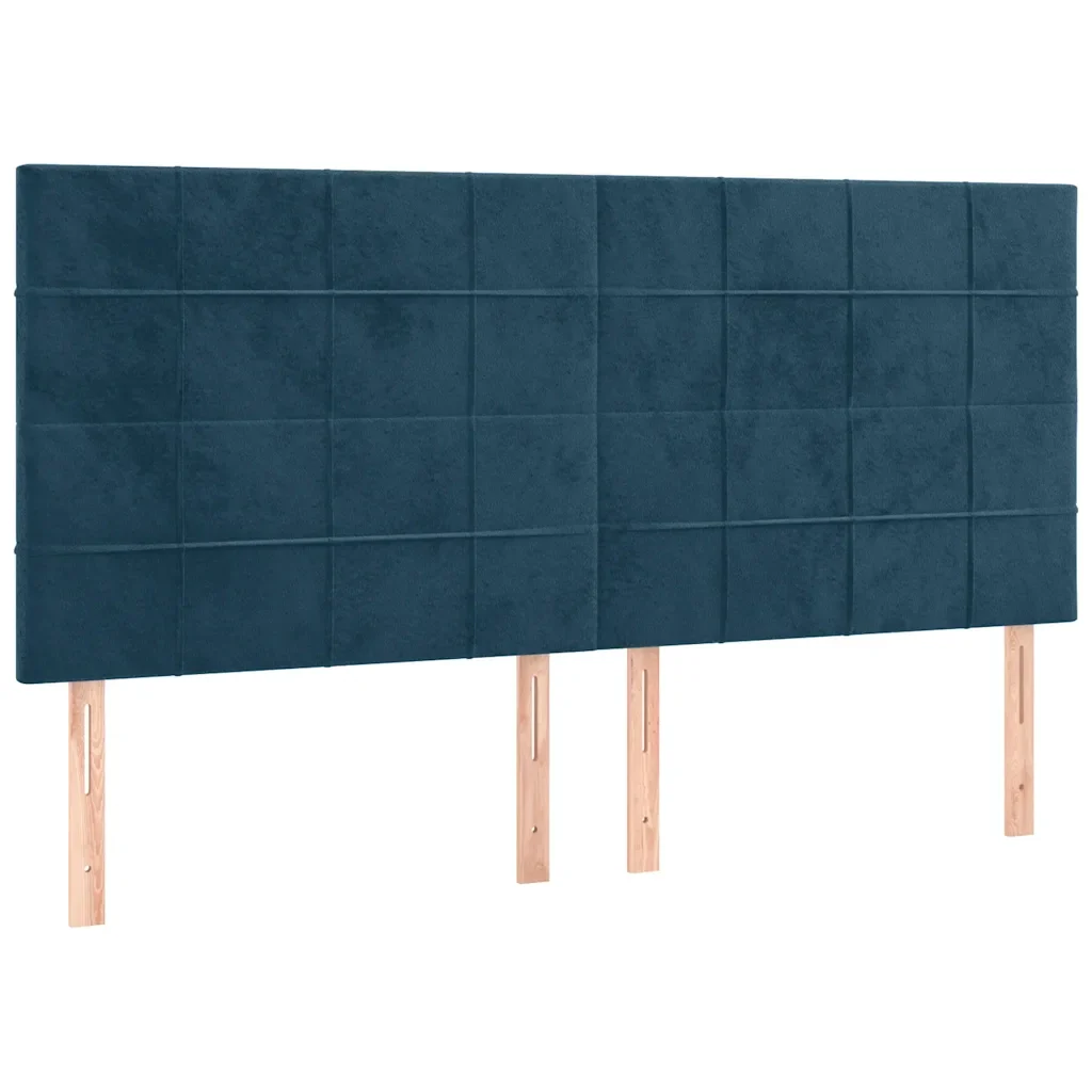Letto matrimoniale | Letto per adulti | Giroletto senza Materasso Blu Scuro 200x200 cm in Velluto - Image 8
