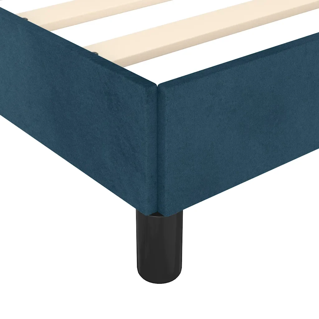 Letto matrimoniale | Letto per adulti | Giroletto senza Materasso Blu Scuro 200x200 cm in Velluto - Image 9