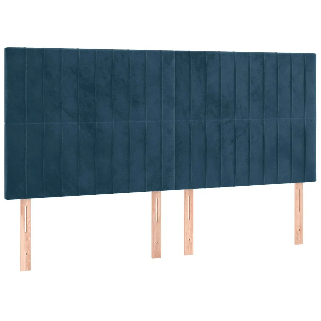 Letto matrimoniale | Letto per adulti | Giroletto senza Materasso Blu Scuro 200x200 cm in Velluto - Image 8