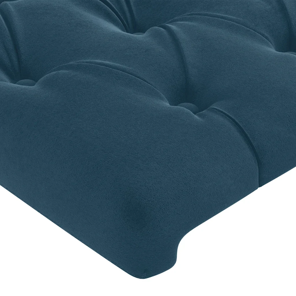 Letto matrimoniale | Letto per adulti | Giroletto senza Materasso Blu Scuro 200x200 cm in Velluto - Image 10