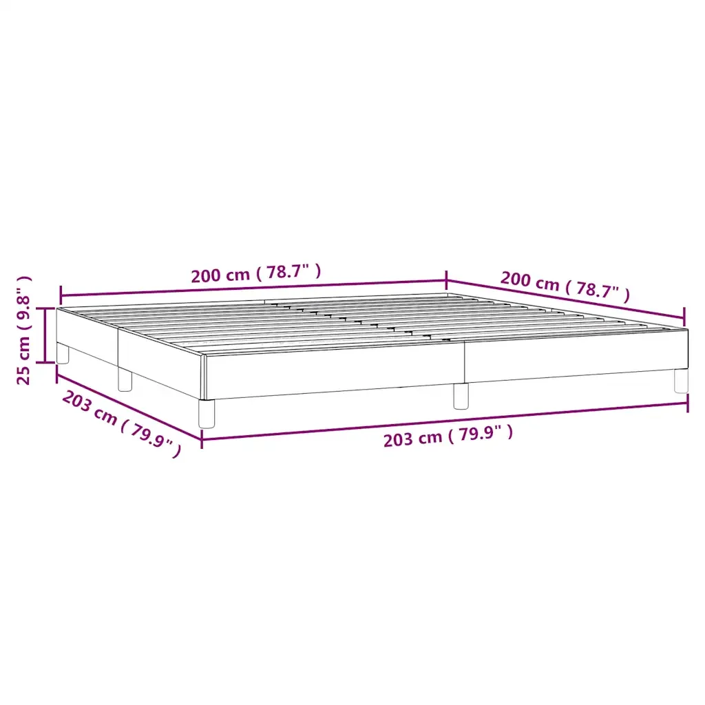 Letto matrimoniale | Letto per adulti | Giroletto senza Materasso Blu Scuro 200x200 cm in Velluto - Image 9