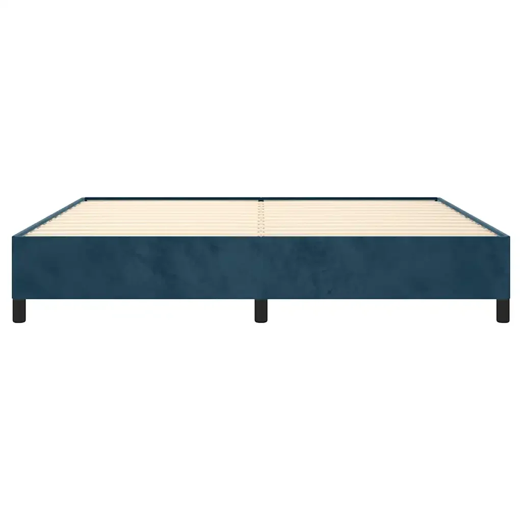 Letto matrimoniale | Letto per adulti | Giroletto senza Materasso Blu Scuro 200x200 cm in Velluto - Image 5
