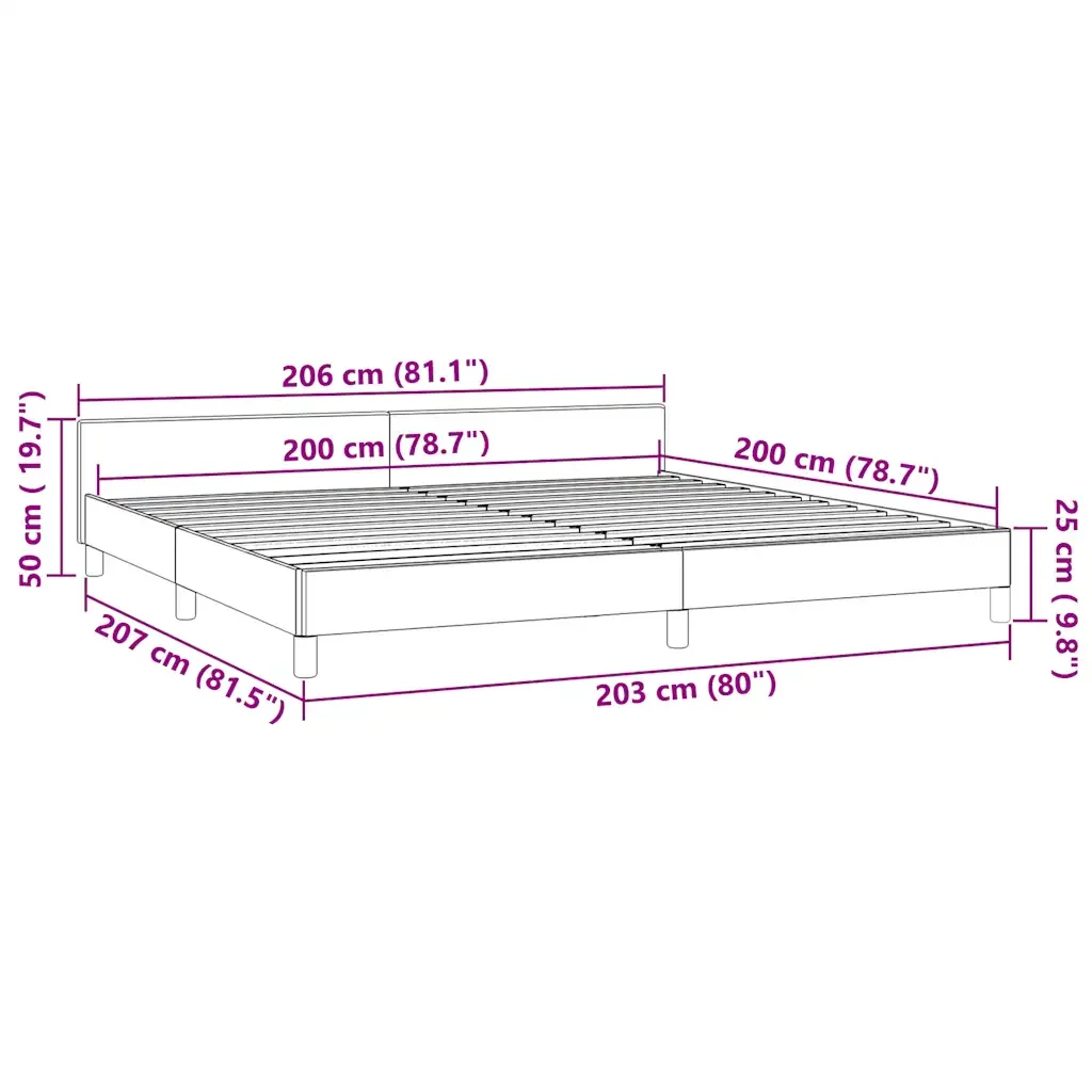 Letto matrimoniale | Letto per adulti | Giroletto senza Materasso Blu Scuro 200x200 cm in Velluto - Image 9
