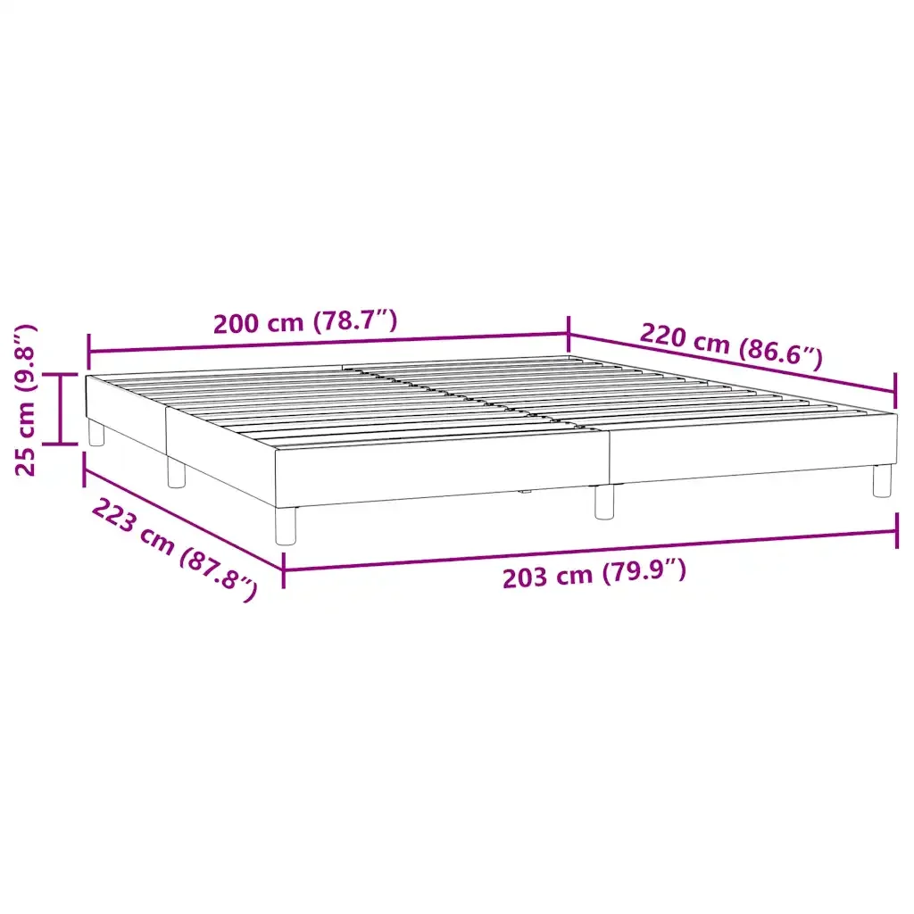 Letto matrimoniale | Letto per adulti | Giroletto senza Materasso Blu Scuro 200x220 cm in Velluto - Image 10