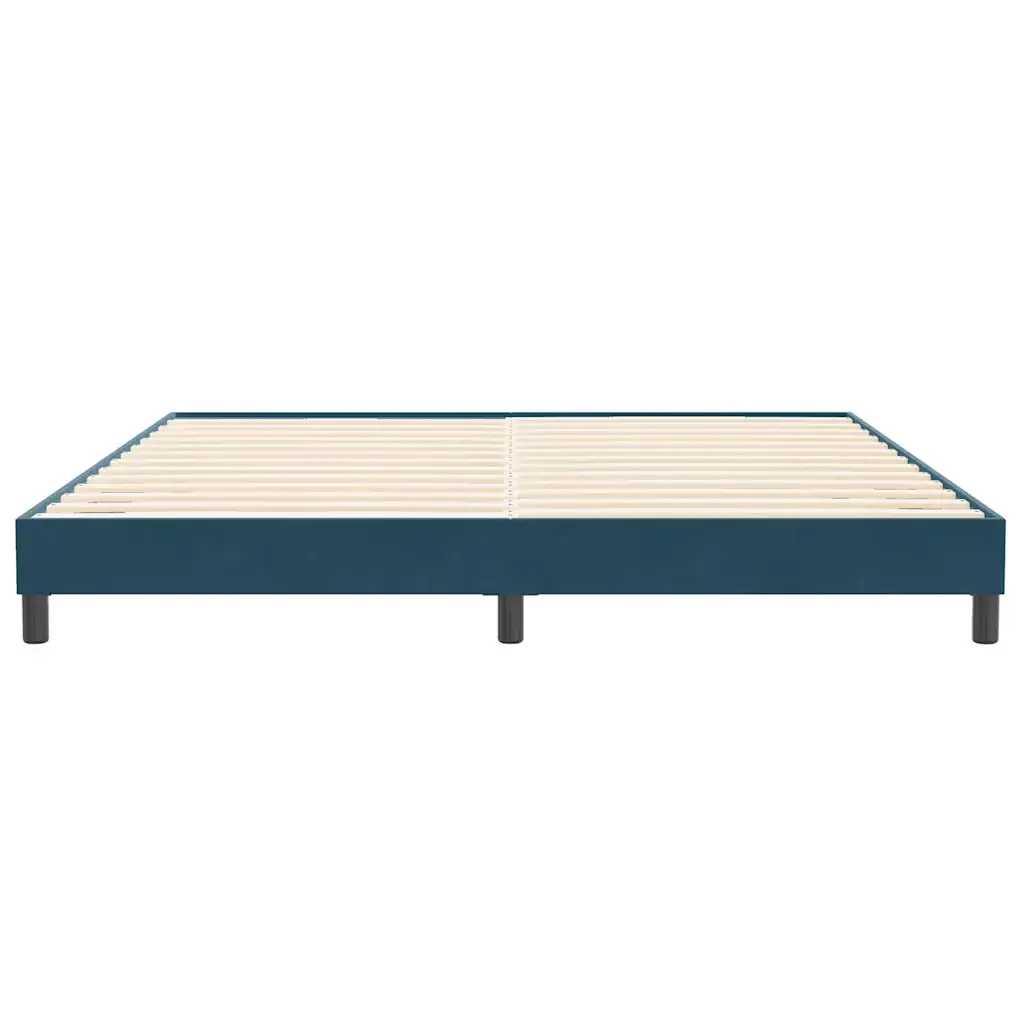 Letto matrimoniale | Letto per adulti | Giroletto senza Materasso Blu Scuro 200x220 cm in Velluto - Image 5