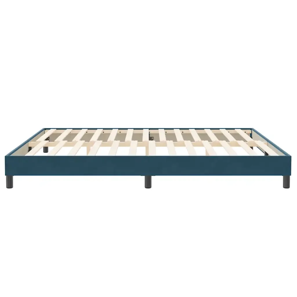 Letto matrimoniale | Letto per adulti | Giroletto senza Materasso Blu Scuro 200x220 cm in Velluto - Image 6