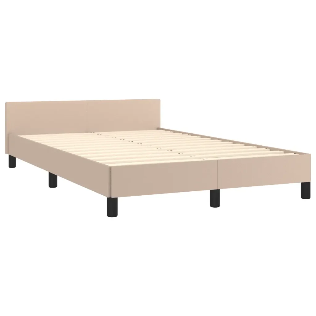 Letto matrimoniale | Letto per adulti | Giroletto senza Materasso Cappuccino 120x190 cm in Similpelle - Image 5