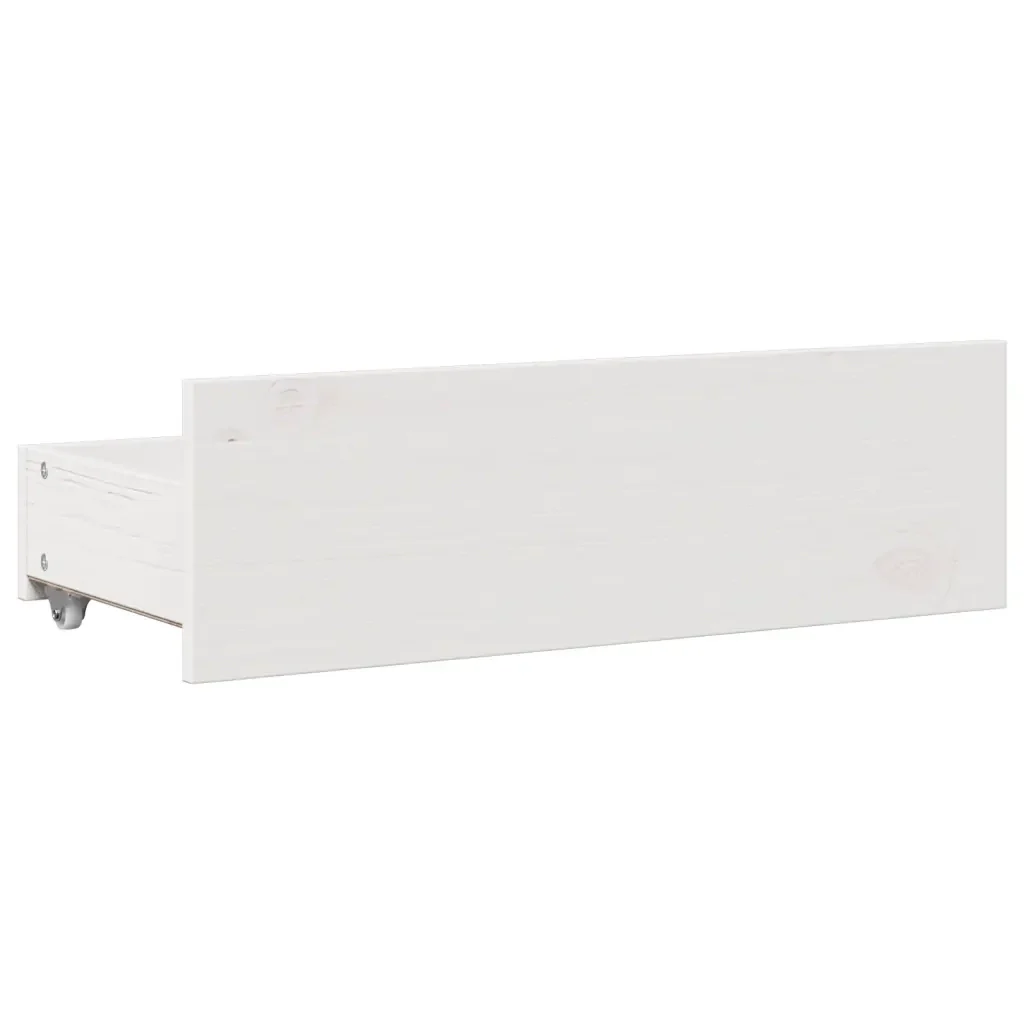 Letto matrimoniale | Letto per adulti | Giroletto senza Materasso con Cassetti Bianco 135x190 cm Pino - Image 8
