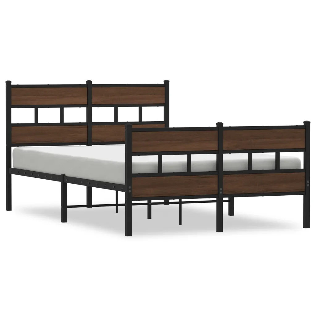 Letto matrimoniale | Letto per adulti | Giroletto senza Materasso con Testiera e Pediera 120x190 cm