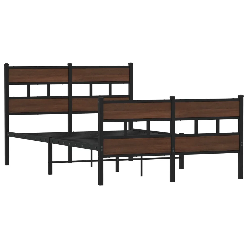 Letto matrimoniale | Letto per adulti | Giroletto senza Materasso con Testiera e Pediera 120x190 cm - Image 4