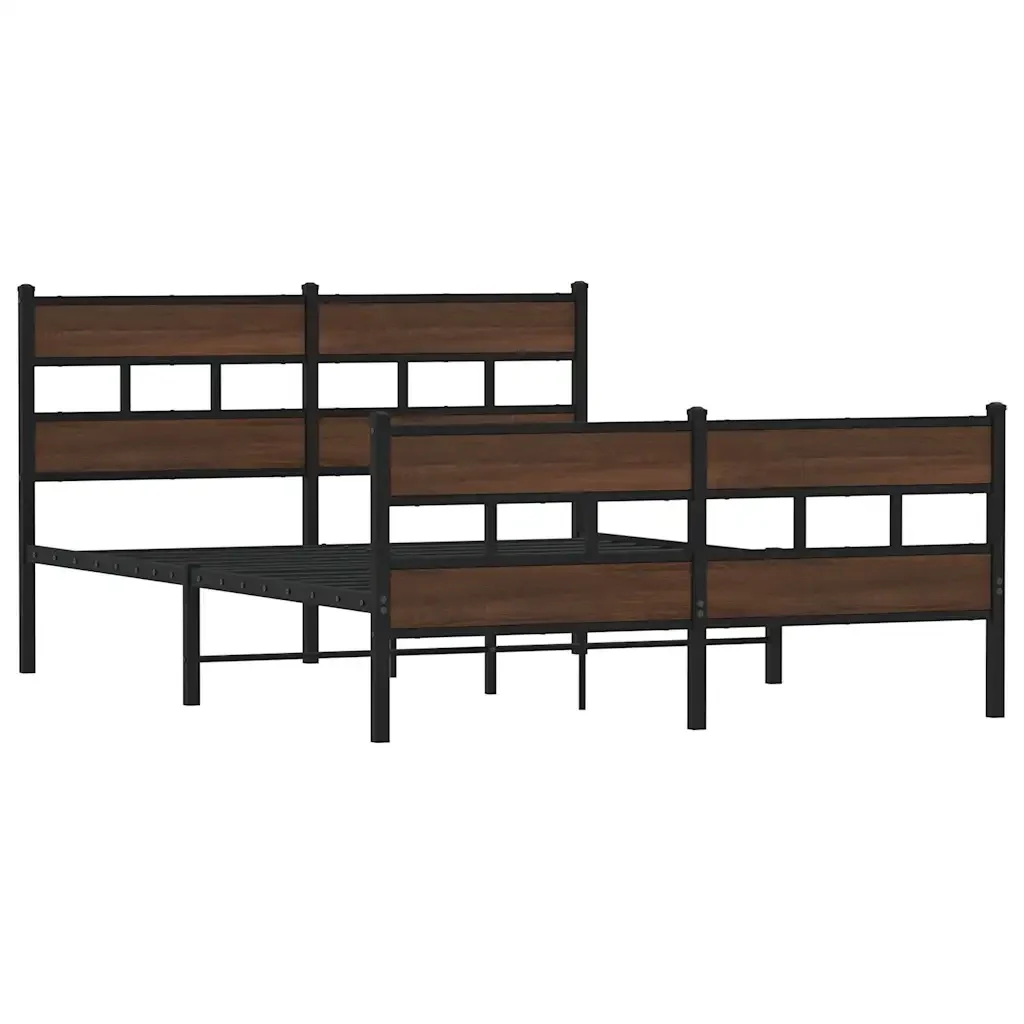 Letto matrimoniale | Letto per adulti | Giroletto senza Materasso con Testiera e Pediera 140x190 cm - Image 4