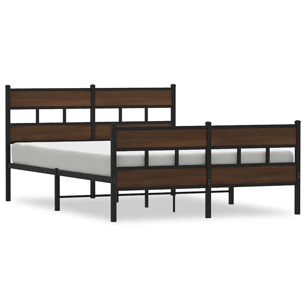 Letto matrimoniale | Letto per adulti | Giroletto senza Materasso con Testiera e Pediera 140x200 cm