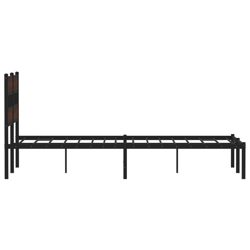 Letto matrimoniale | Letto per adulti | Giroletto senza Materasso con Testiera Rovere Marrone 120x190cm - Image 5