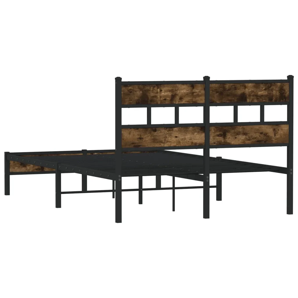 Letto matrimoniale | Letto per adulti | Giroletto senza Materasso con Testiera Rovere Sonoma 120x190 cm - Image 6