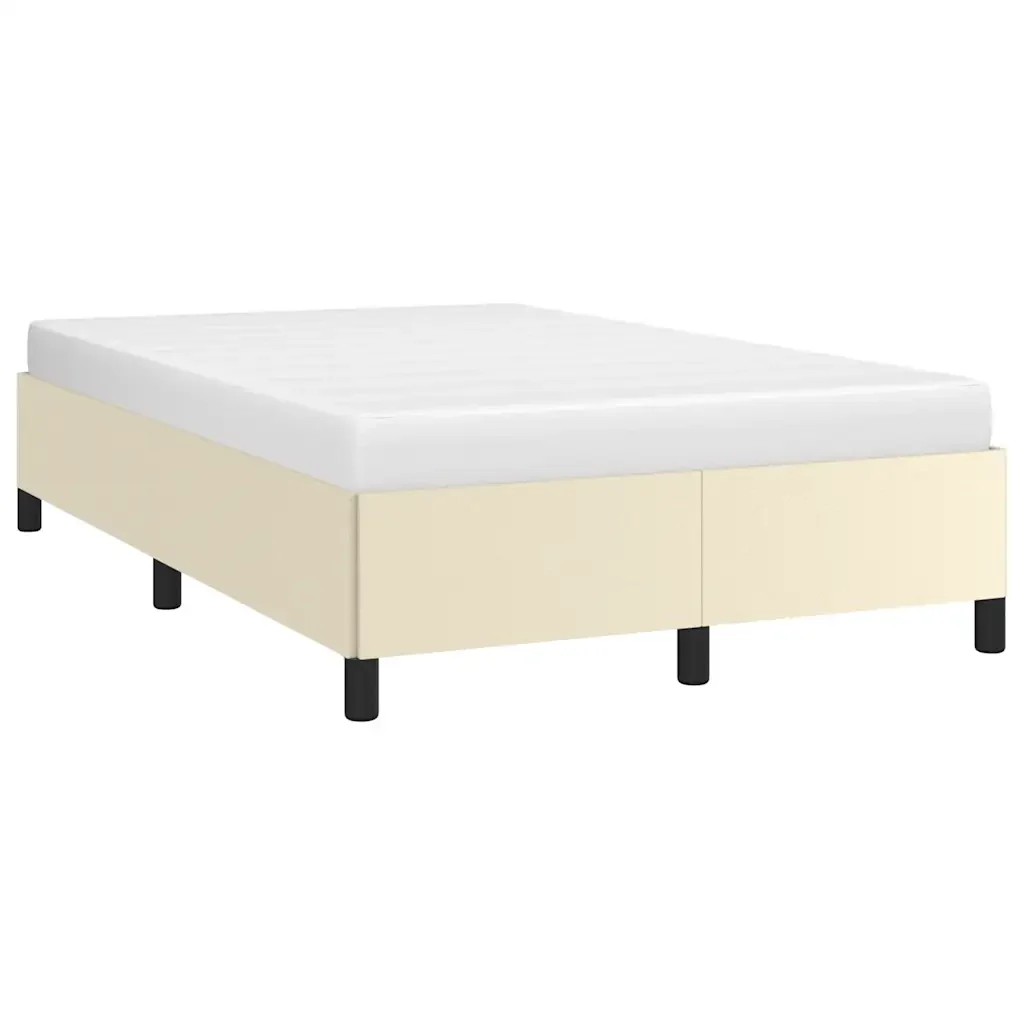 Letto matrimoniale | Letto per adulti | Giroletto senza Materasso Crema 120x190 cm Similpelle - Image 2