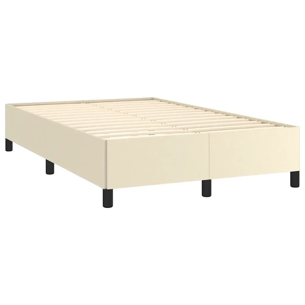 Letto matrimoniale | Letto per adulti | Giroletto senza Materasso Crema 120x190 cm Similpelle - Image 4