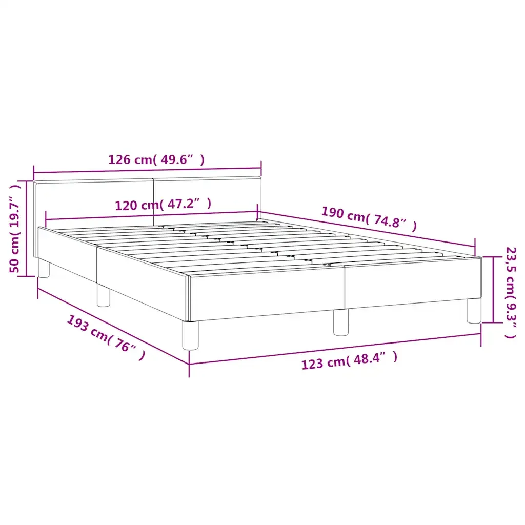 Letto matrimoniale | Letto per adulti | Giroletto senza Materasso Crema 120x190 cm Similpelle - Image 10