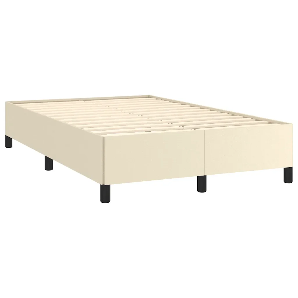 Letto matrimoniale | Letto per adulti | Giroletto senza Materasso Crema 120x190 cm Similpelle - Image 4