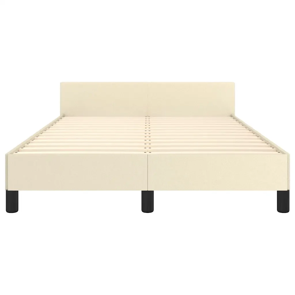 Letto matrimoniale | Letto per adulti | Giroletto senza Materasso Crema 120x190 cm Similpelle - Image 6