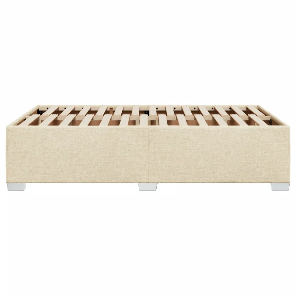 Letto matrimoniale | Letto per adulti | Giroletto senza Materasso Crema 120x190cm in Tessuto - Image 5
