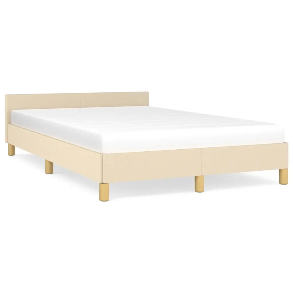 Letto matrimoniale | Letto per adulti | Giroletto senza Materasso Crema 120x190cm in Tessuto