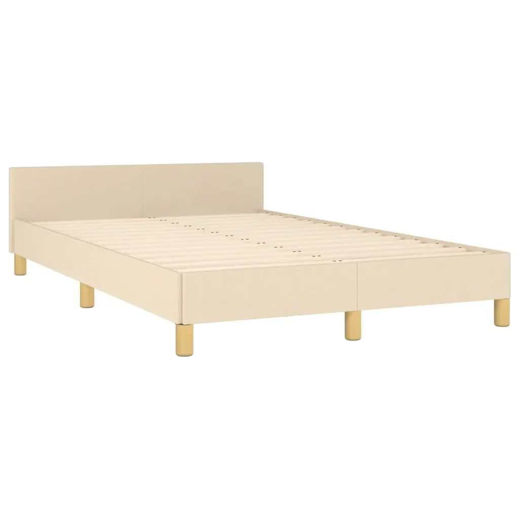 Letto matrimoniale | Letto per adulti | Giroletto senza Materasso Crema 120x190cm in Tessuto - Image 3
