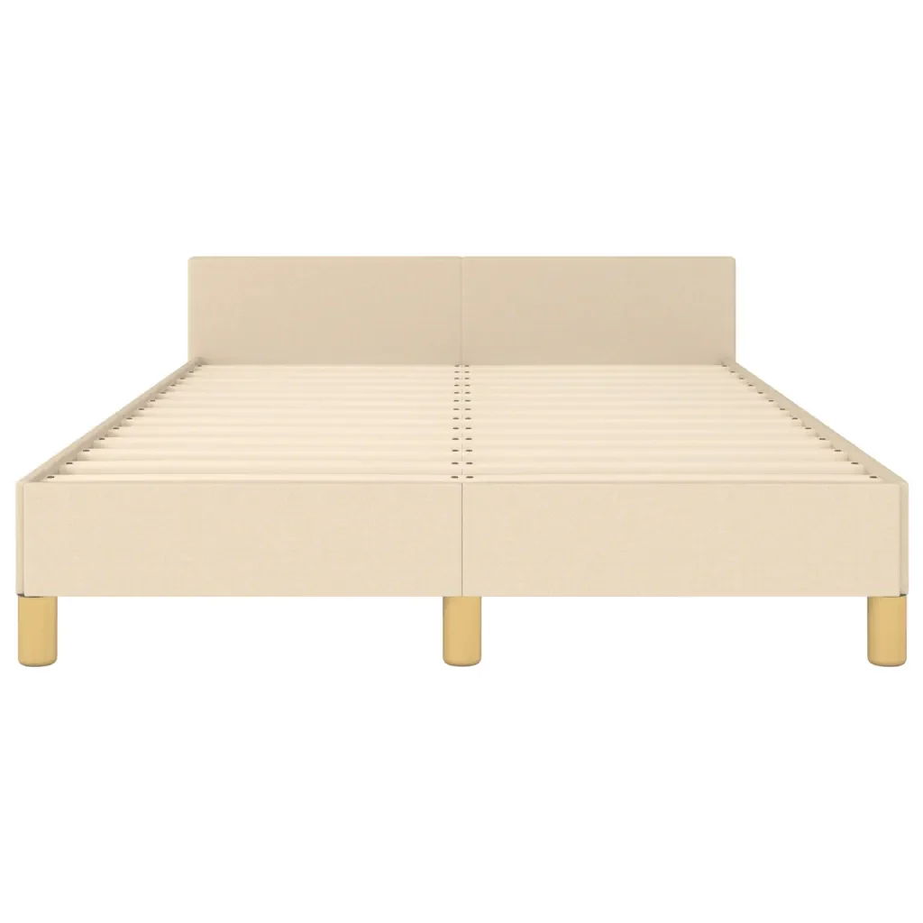 Letto matrimoniale | Letto per adulti | Giroletto senza Materasso Crema 120x190cm in Tessuto - Image 5