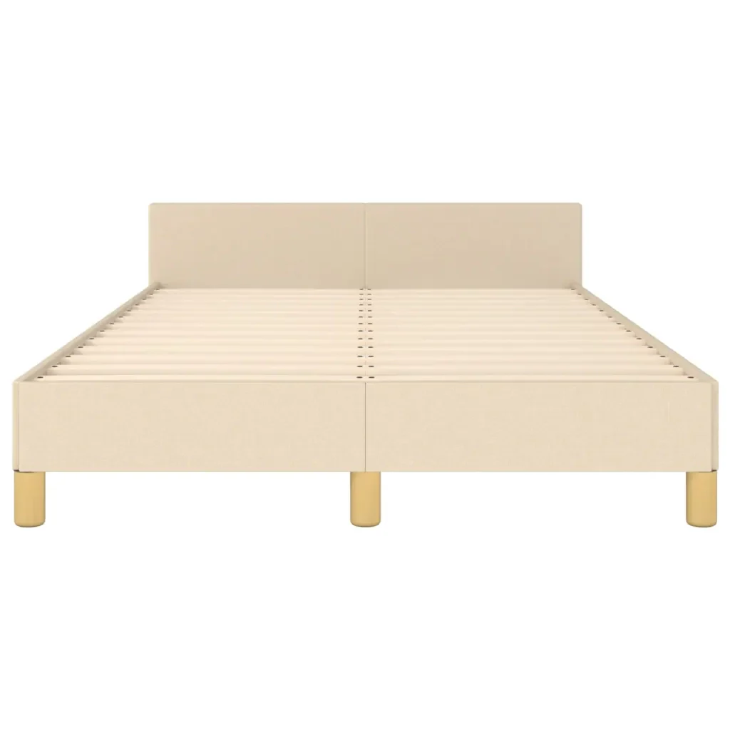 Letto matrimoniale | Letto per adulti | Giroletto senza Materasso Crema 120x190cm in Tessuto - Image 6
