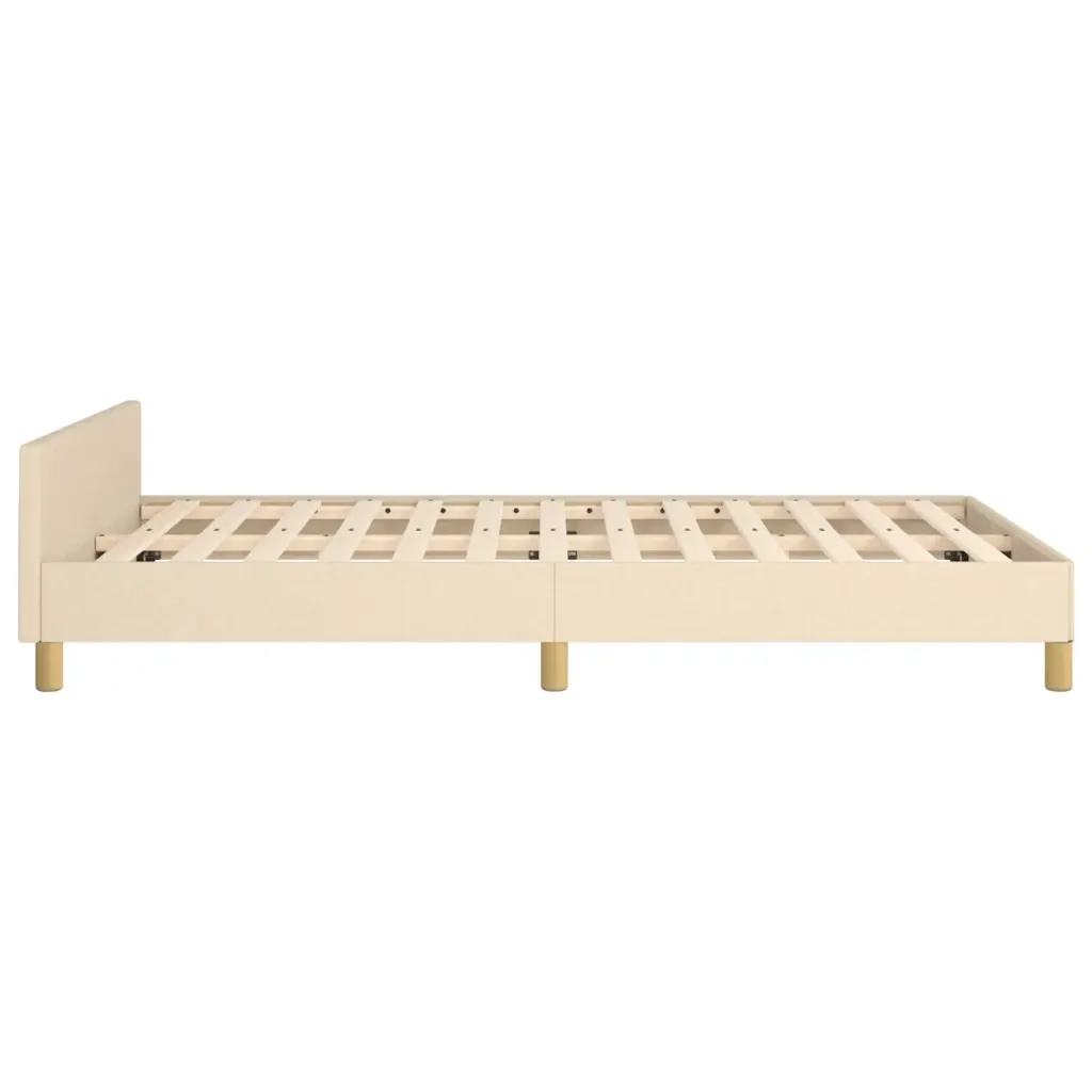 Letto matrimoniale | Letto per adulti | Giroletto senza Materasso Crema 120x190cm in Tessuto - Image 7