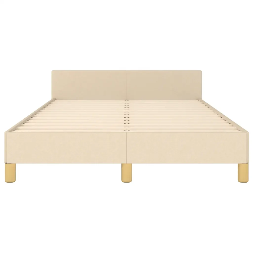 Letto matrimoniale | Letto per adulti | Giroletto senza Materasso Crema 120x190cm in Tessuto - Image 6