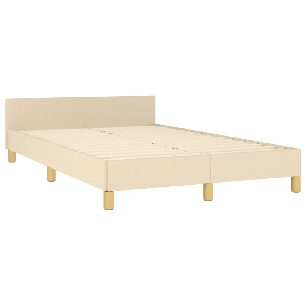 Letto matrimoniale | Letto per adulti | Giroletto senza Materasso Crema 120x200 cm Tessuto - Image 5