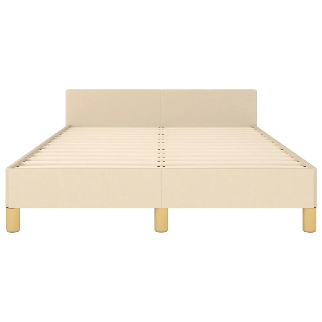 Letto matrimoniale | Letto per adulti | Giroletto senza Materasso Crema 120x200 cm Tessuto - Image 5