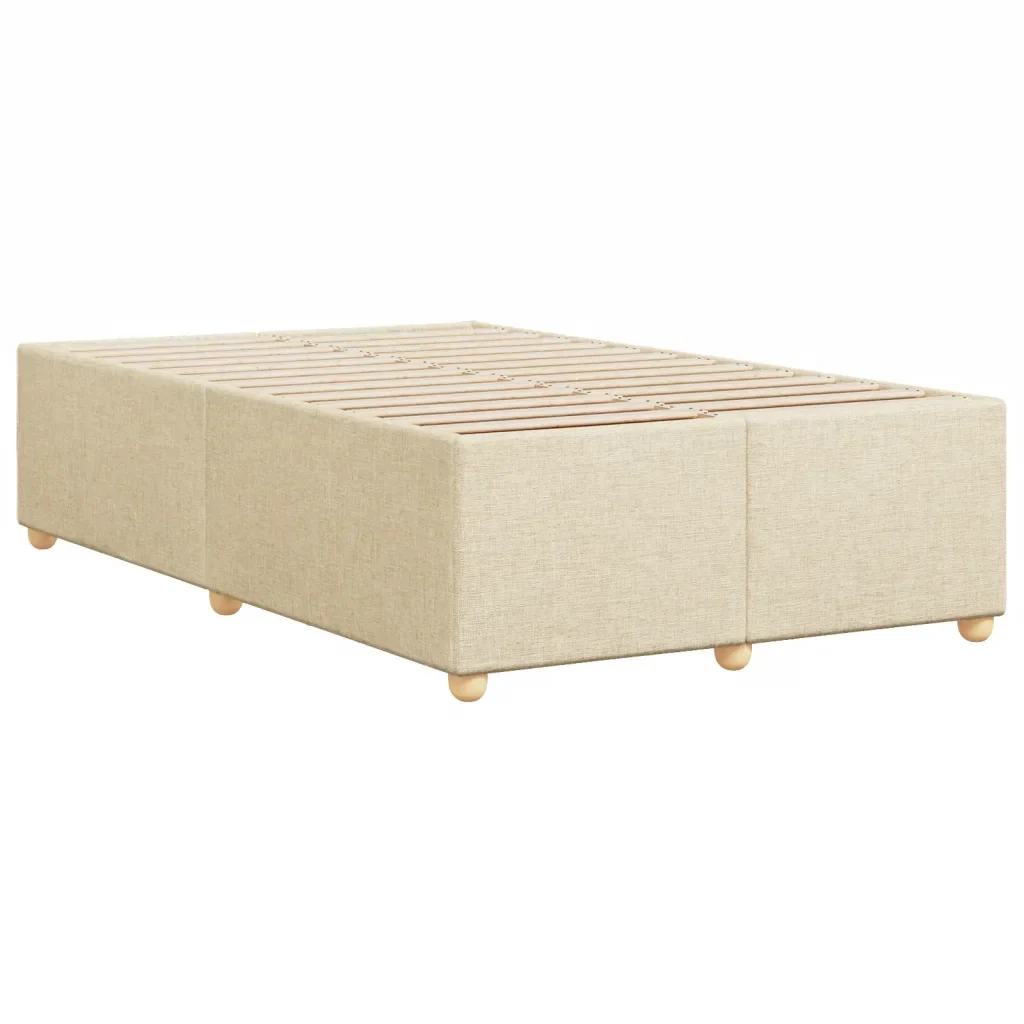 Letto matrimoniale | Letto per adulti | Giroletto senza Materasso Crema 120x200 cm Tessuto - Image 6