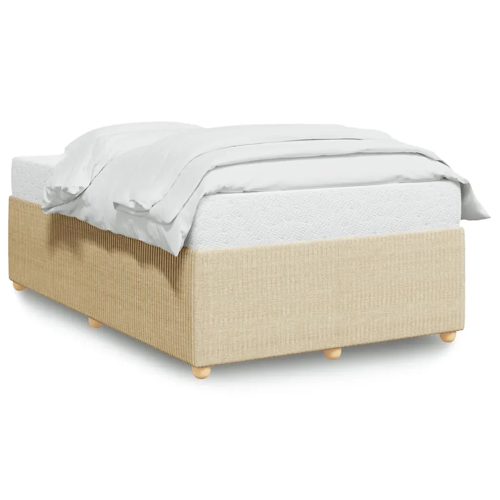 Letto matrimoniale | Letto per adulti | Giroletto senza Materasso Crema 120x200 cm Tessuto