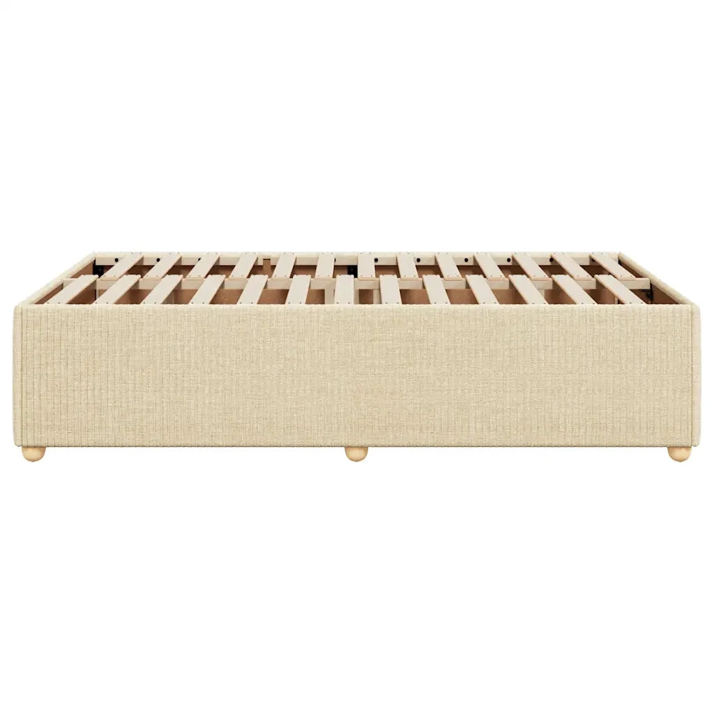 Letto matrimoniale | Letto per adulti | Giroletto senza Materasso Crema 120x200 cm Tessuto - Image 5