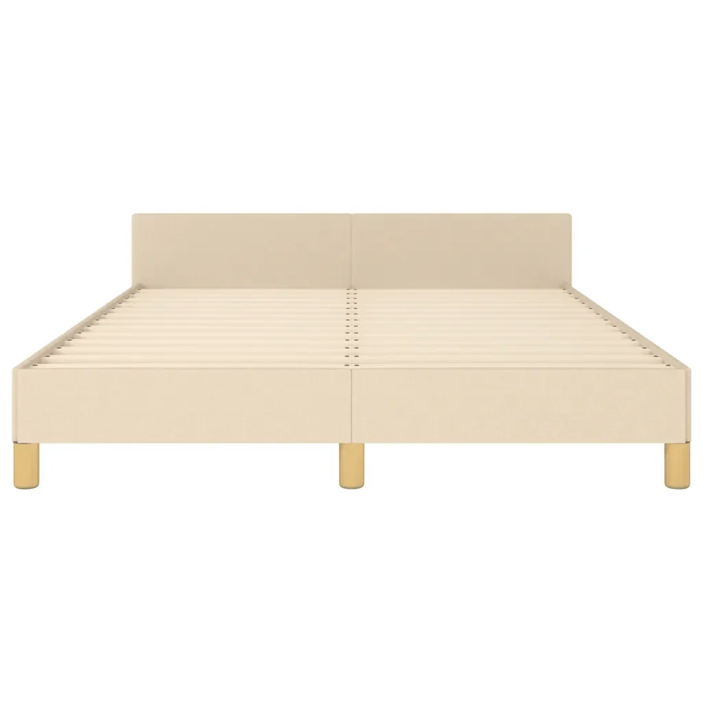 Letto matrimoniale | Letto per adulti | Giroletto senza Materasso Crema 140x190 cm in Tessuto - Image 6