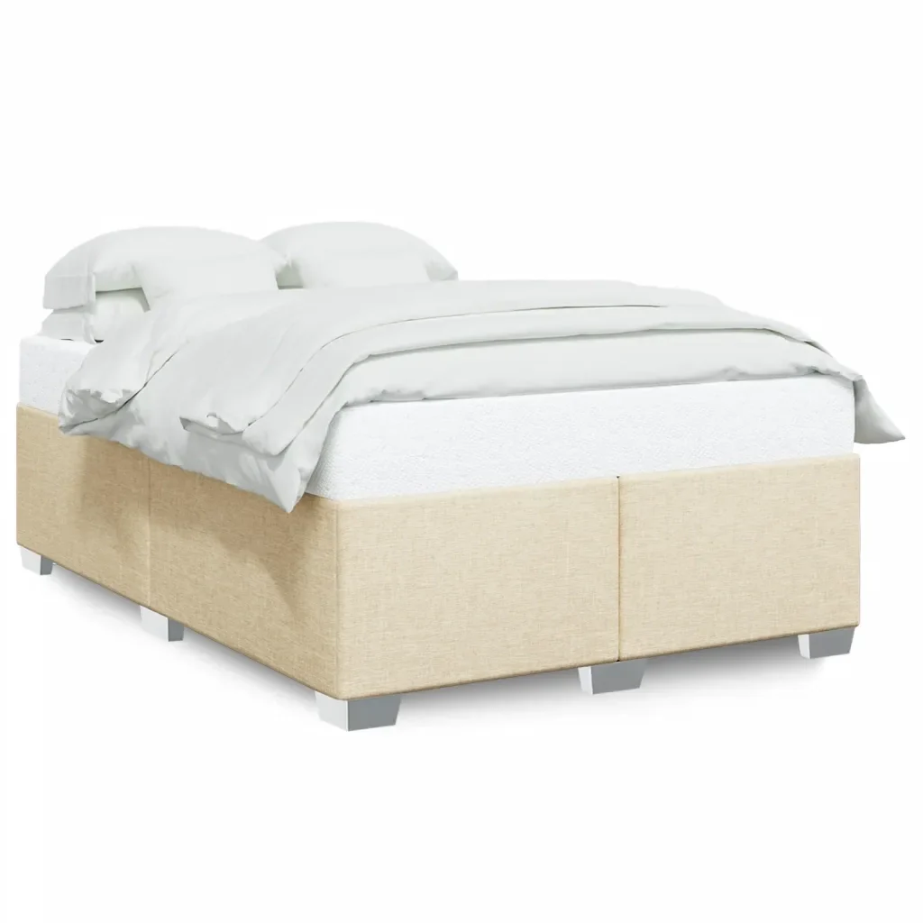 Letto matrimoniale | Letto per adulti | Giroletto senza Materasso Crema 140x190 cm in Tessuto