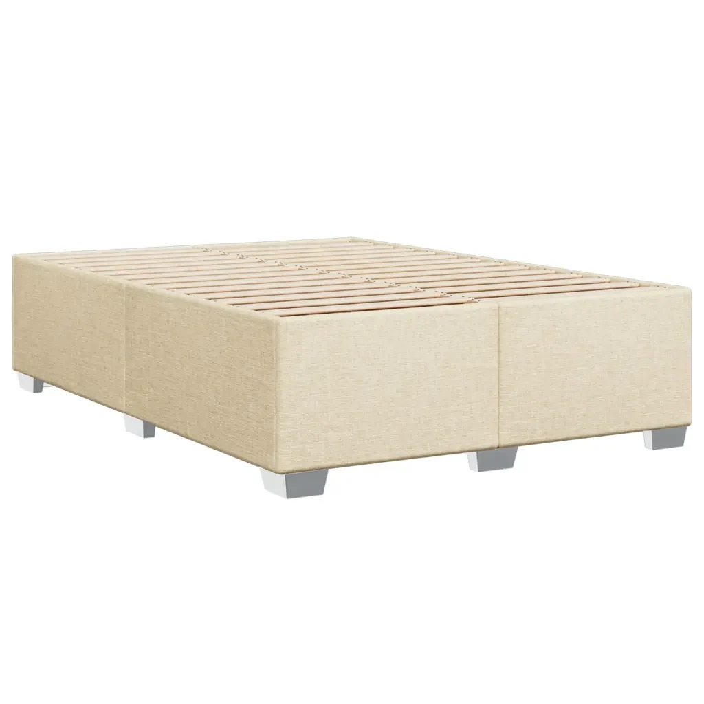 Letto matrimoniale | Letto per adulti | Giroletto senza Materasso Crema 140x190 cm in Tessuto - Image 6