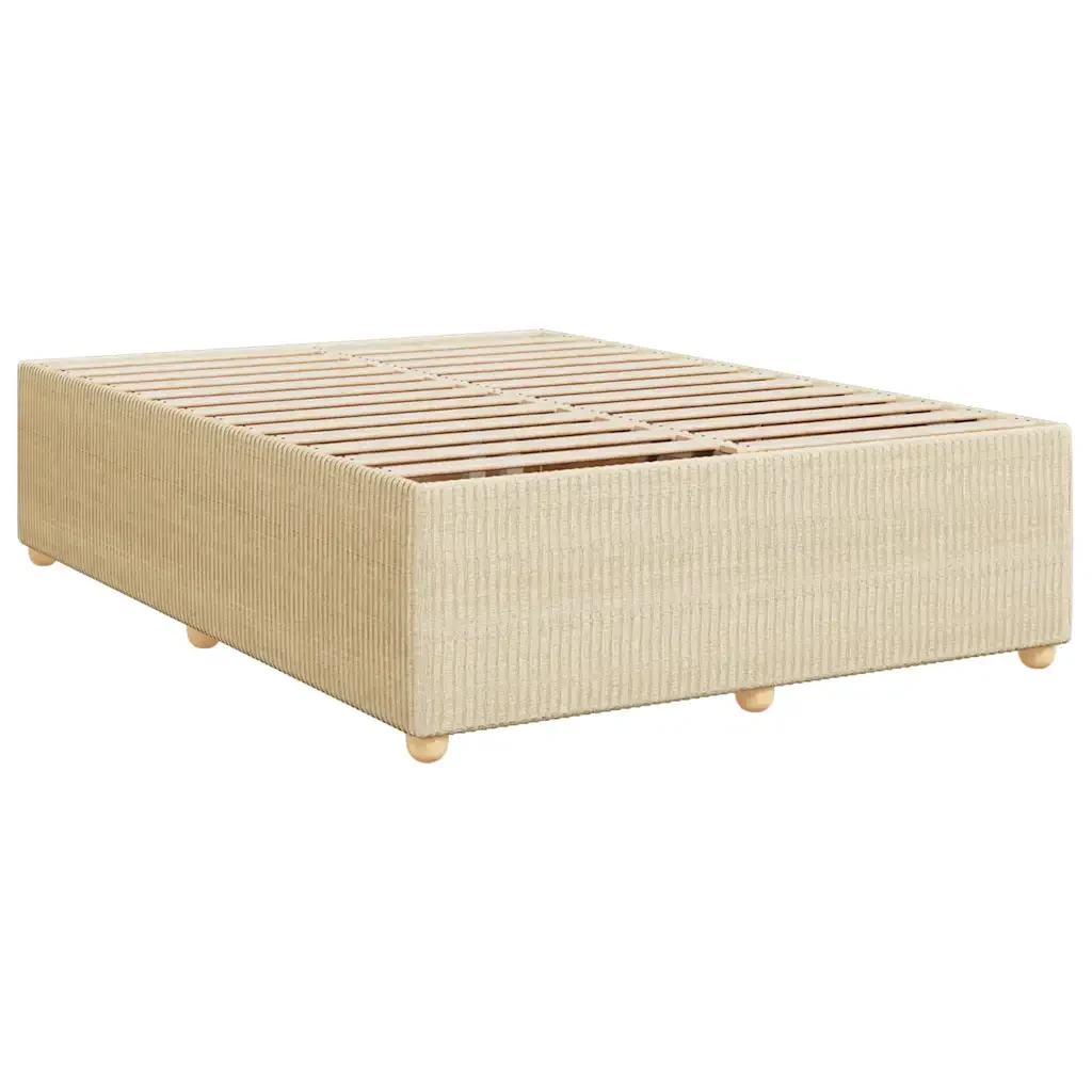 Letto matrimoniale | Letto per adulti | Giroletto senza Materasso Crema 140x190 cm in Tessuto - Image 4