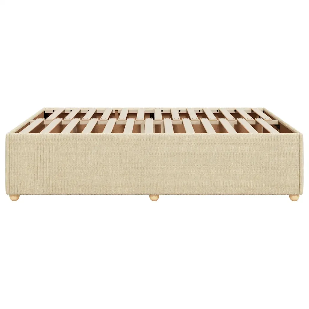 Letto matrimoniale | Letto per adulti | Giroletto senza Materasso Crema 140x190 cm in Tessuto - Image 5