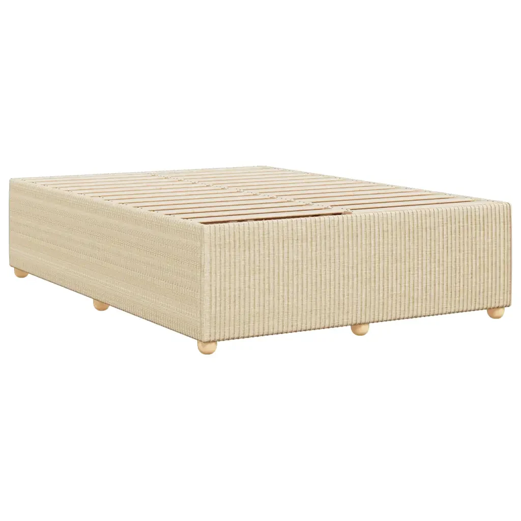 Letto matrimoniale | Letto per adulti | Giroletto senza Materasso Crema 140x190 cm in Tessuto - Image 6