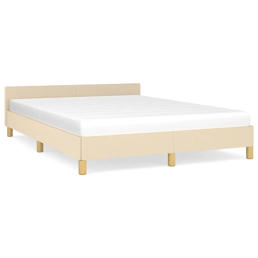 Letto matrimoniale | Letto per adulti | Giroletto senza Materasso Crema 140x200 cm in Tessuto