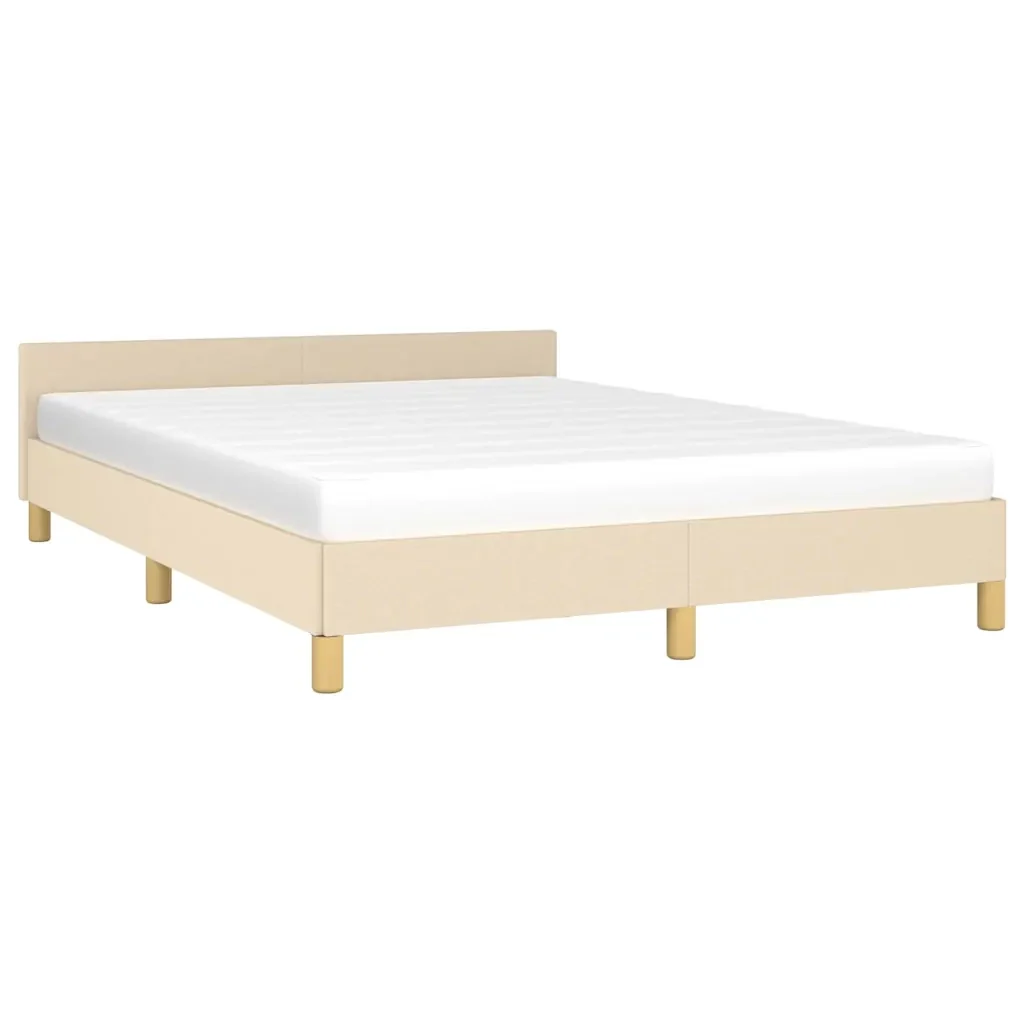 Letto matrimoniale | Letto per adulti | Giroletto senza Materasso Crema 140x200 cm in Tessuto - Image 3