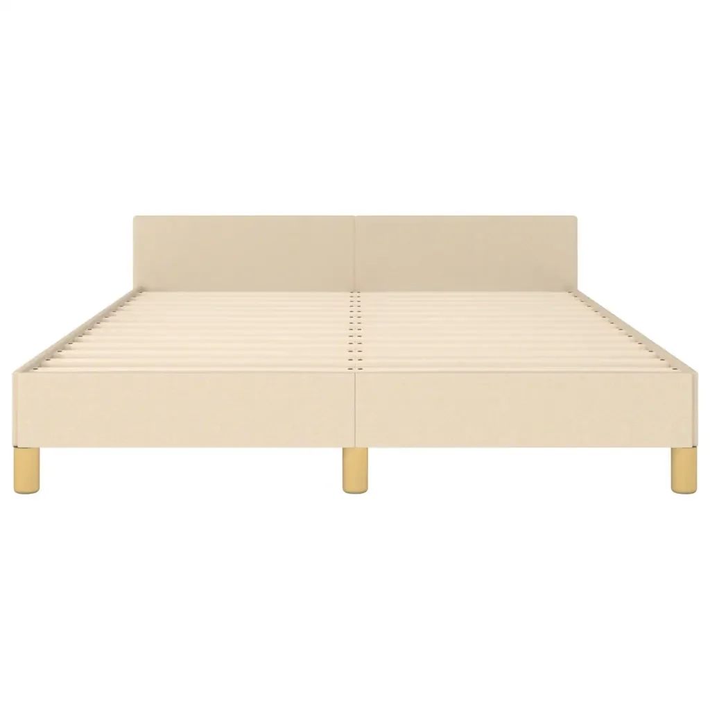 Letto matrimoniale | Letto per adulti | Giroletto senza Materasso Crema 140x200 cm in Tessuto - Image 6