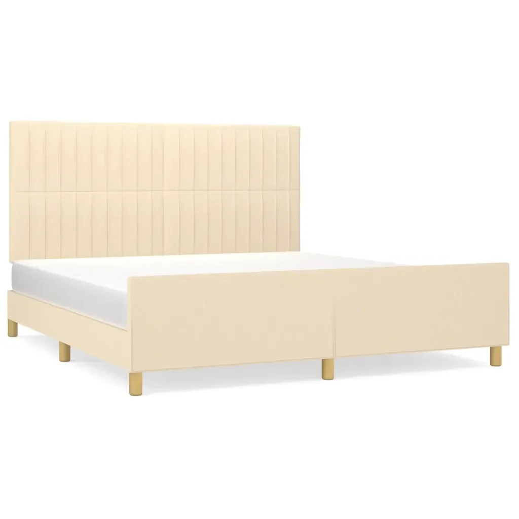 Letto matrimoniale | Letto per adulti | Giroletto senza Materasso Crema 160x200 cm in Tessuto