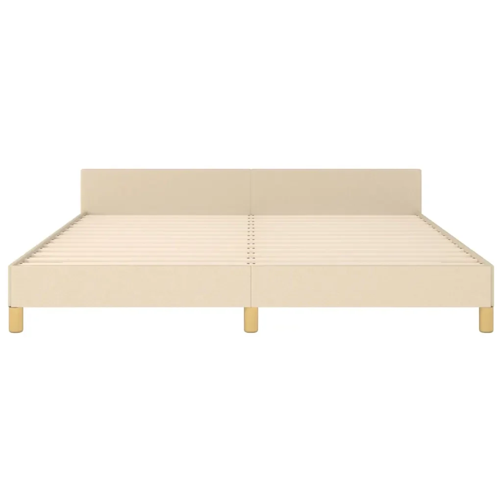 Letto matrimoniale | Letto per adulti | Giroletto senza Materasso Crema 160x200 cm in Tessuto - Image 6