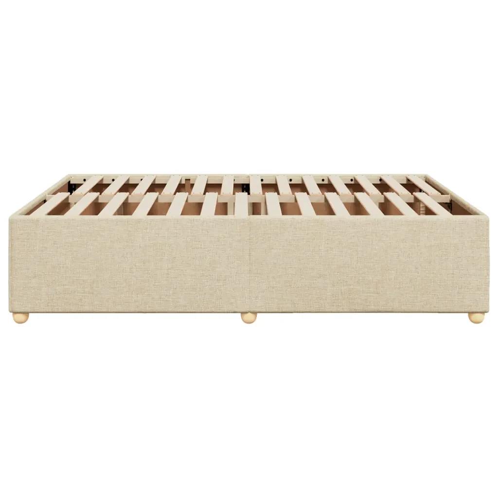 Letto matrimoniale | Letto per adulti | Giroletto senza Materasso Crema 160x200 cm in Tessuto - Image 5