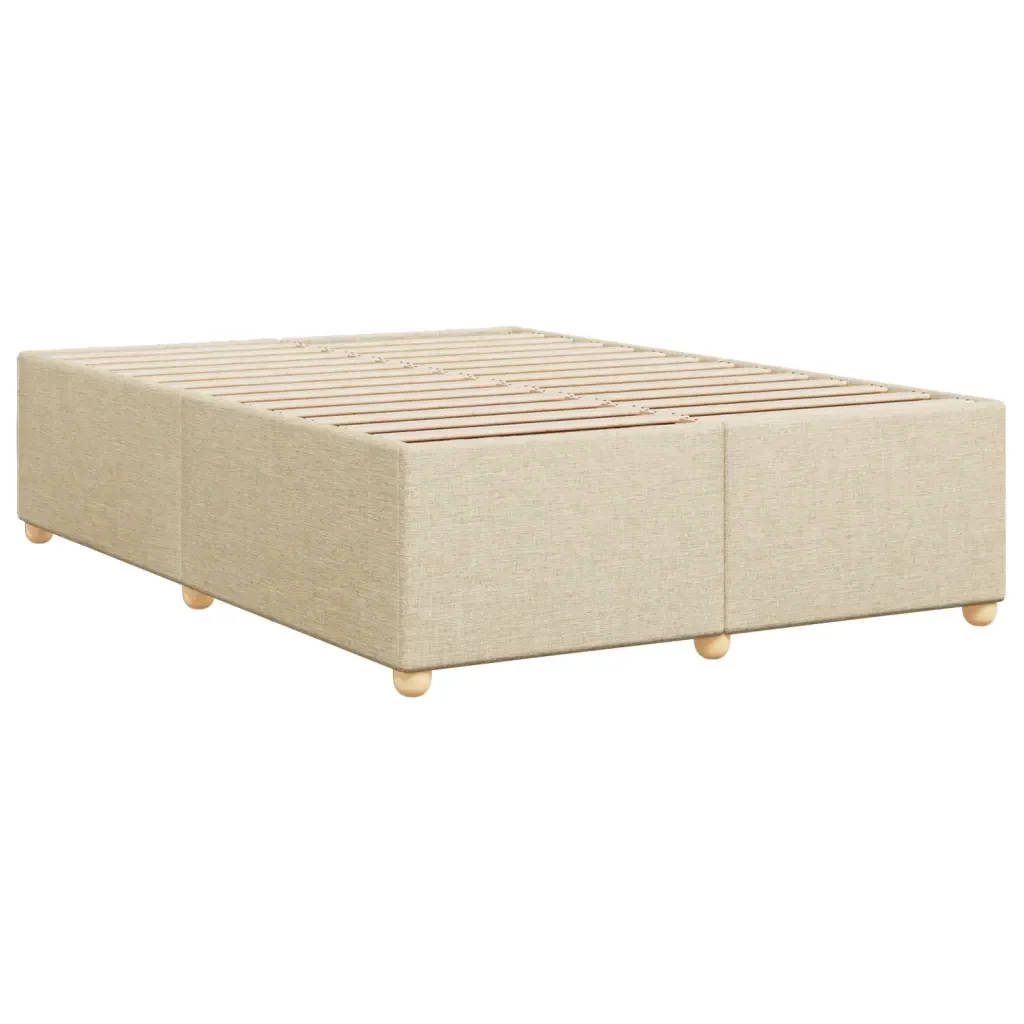 Letto matrimoniale | Letto per adulti | Giroletto senza Materasso Crema 160x200 cm in Tessuto - Image 6