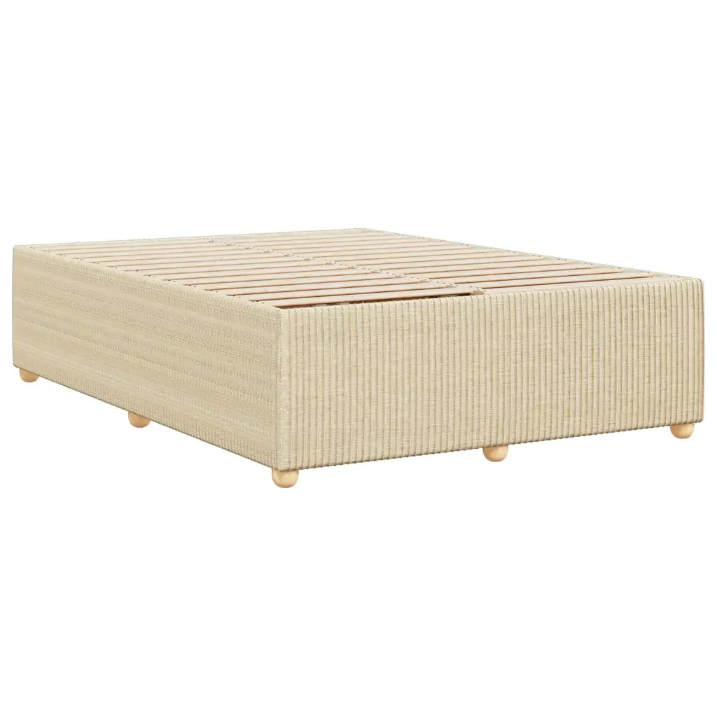 Letto matrimoniale | Letto per adulti | Giroletto senza Materasso Crema 160x200 cm in Tessuto - Image 6